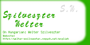 szilveszter welter business card